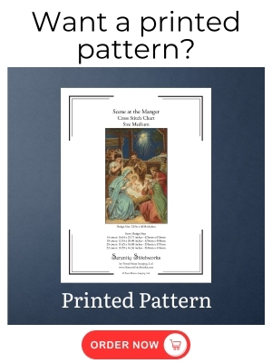 Scene at the Manger Cross Stitch Pattern - Printed Pattern