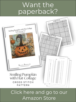 Smiling Pumpkin with Hat Collage Cross Stitch Pattern