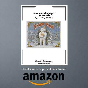 Snow Man Selling Cigars Cross Stitch Pattern Book