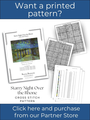Starry Night Over the Rhone Cross Stitch Pattern &ndash; Vincent van Gogh