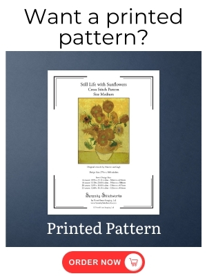 Still Life with Sunflowers Cross Stitch Pattern - Vincent van Gogh