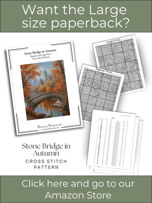 Stone Bridge in Autumn Cross Stitch Pattern