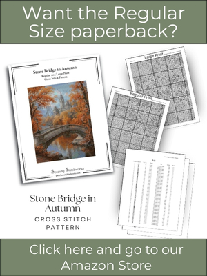 Stone Bridge in Autumn Cross Stitch Pattern