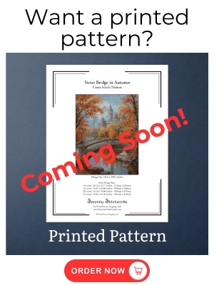 Stone Bridge in Autumn Cross Stitch Pattern