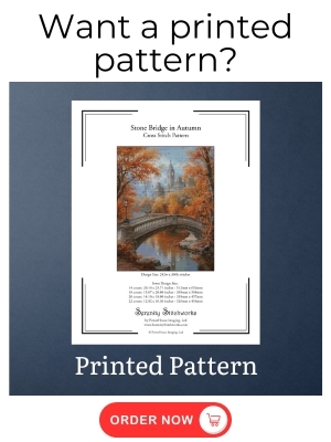Stone Bridge in Autumn Cross Stitch Pattern
