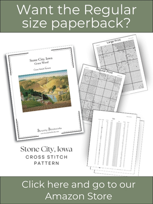 Stone City, Iowa Cross Stitch Pattern &ndash; Grant Wood