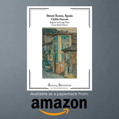 Street Scene, Spain Cross Stitch Pattern Book - Childe Hassam