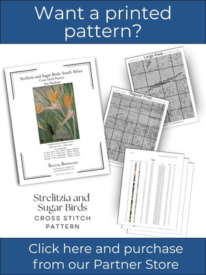Strelitzia and Sugar Birds, South Africa Cross Stitch Pattern – Marianne North