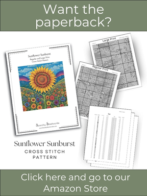 Sunflower Sunburst Cross Stitch Pattern