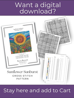 Sunflower Sunburst Cross Stitch Pattern