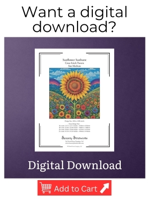 Sunflower Sunburst Cross Stitch Pattern