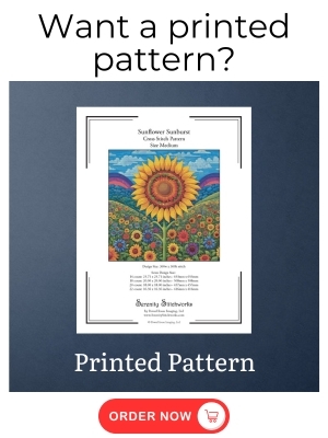 Sunflower Sunburst Cross Stitch Pattern