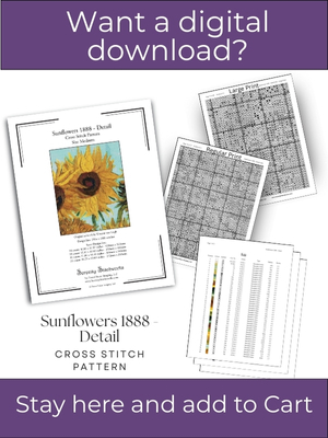 Sunflowers - 1888 (Detail) Cross Stitch Pattern – Vincent van Gogh