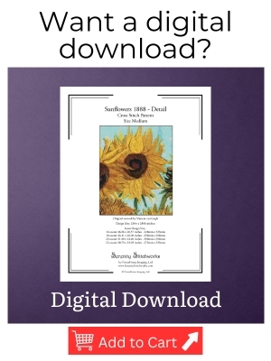 Sunflowers - 1888 (Detail) Cross Stitch Pattern – Vincent van Gogh