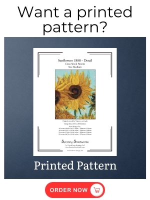 Sunflowers - 1888 (Detail) Cross Stitch Pattern – Vincent van Gogh