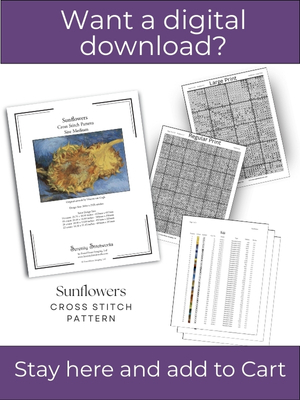 Sunflowers Cross Stitch Pattern &ndash; Vincent van Gogh
