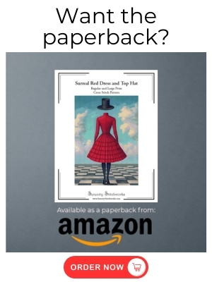 Surreal Red Dress and Top Hat Cross Stitch Pattern - Amazon Book