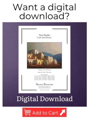 Taos Pueblo Cross Stitch Pattern – Will Sparks - Digital Download