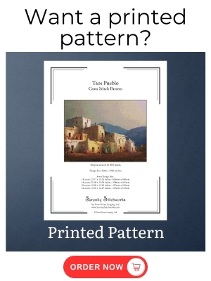 Taos Pueblo Cross Stitch Pattern – Will Sparks - Printed Pattern
