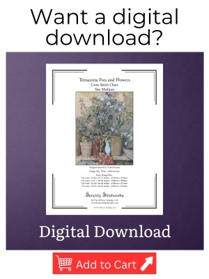 Terracotta Pots and Flowers Cross Stitch Pattern - Paul Cezanne