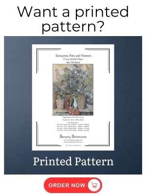 Terracotta Pots and Flowers Cross Stitch Pattern - Paul Cezanne
