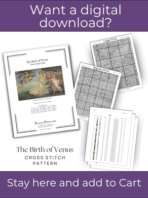 The Birth of Venus Cross Stitch Pattern &ndash; Sandro Botticelli