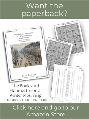 The Boulevard Montmartre on a Winter Morning Cross Stitch Pattern &ndash; Camille Pissarro