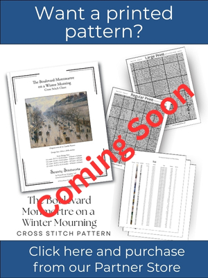 The Boulevard Montmartre on a Winter Morning Cross Stitch Pattern &ndash; Camille Pissarro