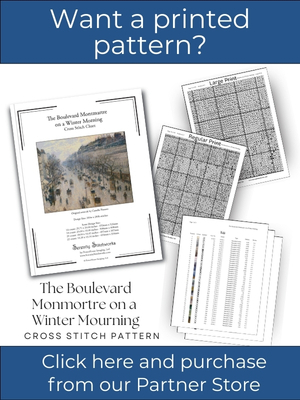 The Boulevard Montmartre on a Winter Morning Cross Stitch Pattern &ndash; Camille Pissarro