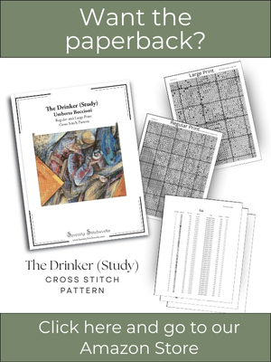 The Drinker (Study) Cross Stitch Pattern - Umberto Boccioni