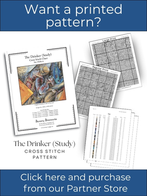 The Drinker (Study) Cross Stitch Pattern - Umberto Boccioni