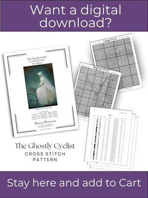 The Ghostly Cyclist Cross Stitch Pattern