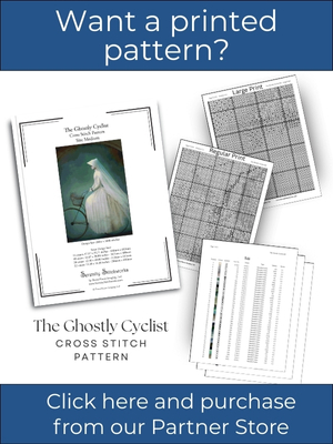 The Ghostly Cyclist Cross Stitch Pattern