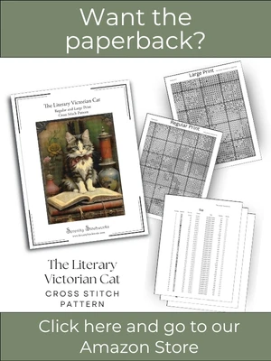 The Literary Victorian Cat Cross Stitch Pattern