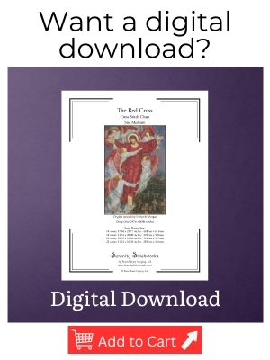 The Red Cross Cross Stitch Pattern - Evelyn de Morgan - Digital Downlaod