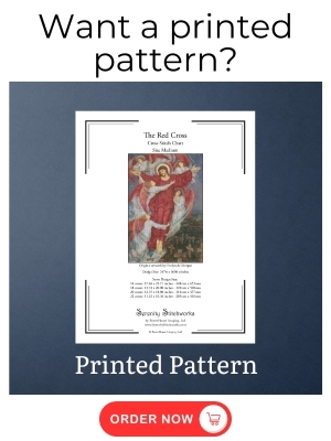 The Red Cross Cross Stitch Pattern - Evelyn de Morgan - Printed Pattern