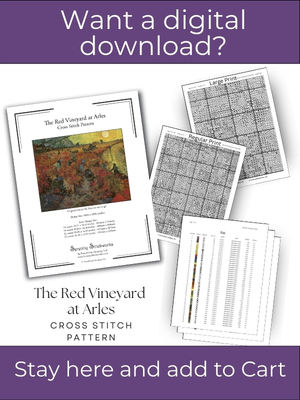 The Red Vineyard at Arles Cross Stitch Pattern &ndash; Vincent van Gogh
