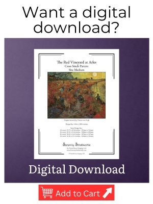 The Red Vineyard at Arles Cross Stitch Pattern – Vincent van Gogh