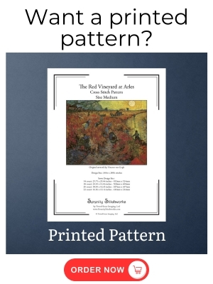 The Red Vineyard at Arles Cross Stitch Pattern – Vincent van Gogh