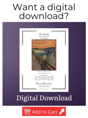 The Scream Cross Stitch Pattern Cross Stitch Pattern – Edvard Munch - Digital Download