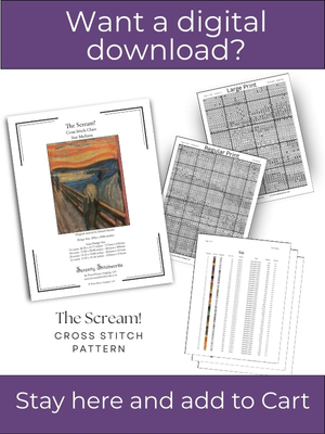 The Scream Cross Stitch Pattern Cross Stitch Pattern &ndash; Edvard Munch