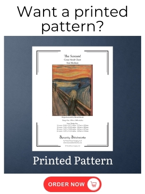 The Scream Cross Stitch Pattern Cross Stitch Pattern – Edvard Munch - Printed Pattern