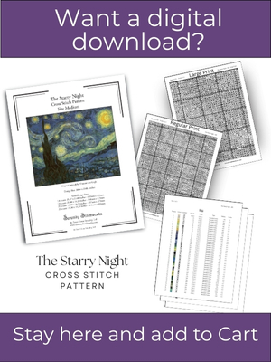 The Starry Night Cross Stitch Pattern, Vincent van Gogh