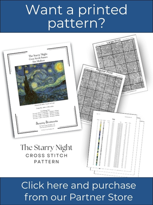 The Starry Night Cross Stitch Pattern, Vincent van Gogh