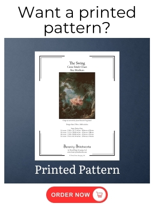 The Swing Cross Stitch Pattern - Jean Honore Fragonard - Printed Pattern