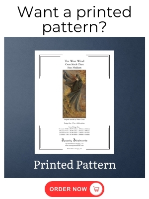 The West Wind Cross Stitch Pattern - Walter Crane - Printed Pattern