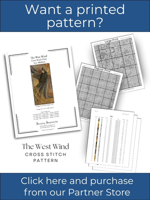 The West Wind Cross Stitch Pattern - Walter Crane
