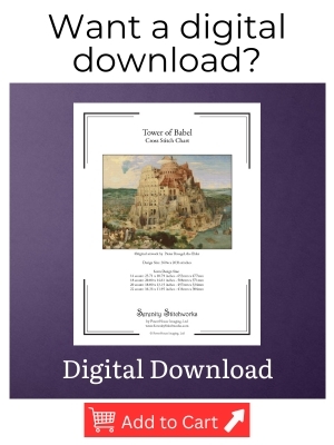 Tower of Babel Cross Stitch Pattern – Pieter Bruegel, the Elder