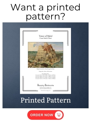 Tower of Babel Cross Stitch Pattern – Pieter Bruegel, the Elder