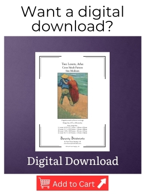 Two Lovers, Arles Cross Stitch Pattern - Vincent vanGogh - Digital Download